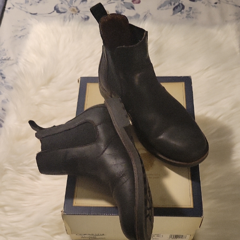 Bass Men's Dark Leather Ankle Boots 8.5